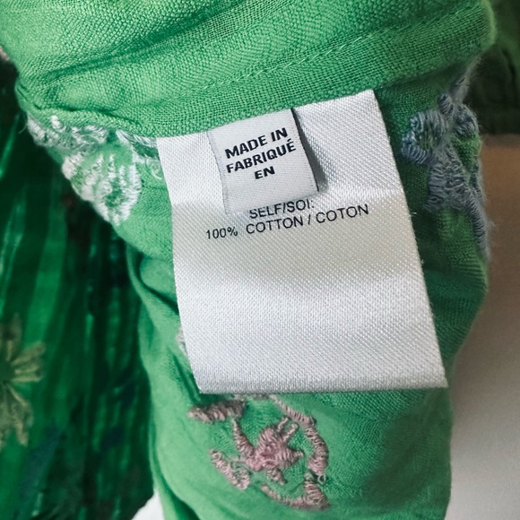 ❗️Tanya Taylor OLIANA FLORAL-EMBROIDERED SEERSUCKER MINIDRESS FLORAL KELLY GREEN - Picture 10 of 11